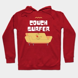 Couch surfer cartoon typography vector art design Hoodie